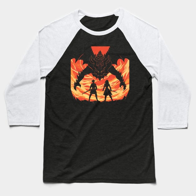 Dragon Slayer Duo, Fighting dragons with you Baseball T-Shirt by SimpliPrinter